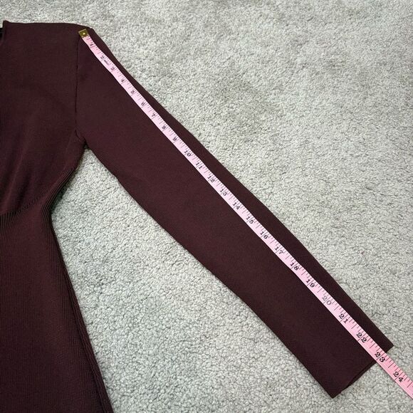ZARA Brown Maroon Sweater Dress Size M - Picture 8 of 11